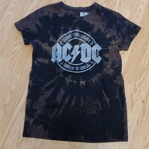 AC DC reverse tie dye t shirt